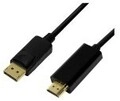 LogiLink DisplayPort-Kabel DP 1.2 zu HDMI 1.4 2m black Kabel Digital/Display/Video