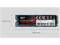 Silicon Power SSD Festplatte 2 TB M.2 PCI-E Ace A80 Gen 3x4 NVMe Solid State...