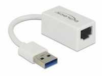 Delock Adapter USB 3.0 Typ-A> 1 x Gigabit LAN RJ45 kompakt weiß 5.000 Mbps Duplex