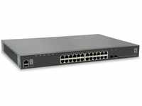 LevelOne Switch L3 verwaltet 24 x 10/100/1000 + 2 x 10 Gigabit SFP+ Uplink an Rack