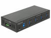 Delock Externer USB 3.0 Industrie Hub 4x Typ-A Kabel Digital/Daten Strom/Netzteil