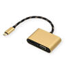 ROLINE Gold cableaapter. Type C HDM I+ VGA. 15cm Adapter Digital/Daten
