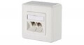 METZ CONNECT E-DAT modul 8/88 AP Wanddose RJ-45 X 2 Pure White RAL 9010