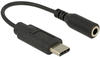 Delock Audio-Adapter USB-C M bis Mini-Phone Stereo 3,5 mm W USB 2.0 14 cm Schwarz