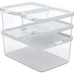 Rotho Cauma K&uuml;hlschrankorganizer Set 4 teilig 2 x 1,2 Liter / 2,15 Liter / 4,65