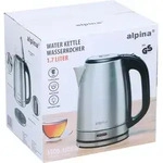 Alpina Edelstahl-Wasserkocher 1,7 Liter 1800 W silber