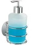 Wenko Turbo-Loc Seifenspender mit Edelstahl Wandhalterung 285 ml