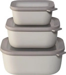 Mepal Cirqula Multisch&uuml;sselset rechteckig hoch 3-teilig 750 / 1500 / 3000 ml nordic