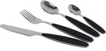 Gimex Edelstahlbesteck Set mit Soft-Touch-Griff 16 teilig schwarz