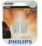 Gl&uuml;hlampe Sekund&auml;r PHILIPS W3W 12V/3W, 2 St&uuml;ck