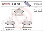 Bremsbelagsatz BREMBO P 83 109, Vorne