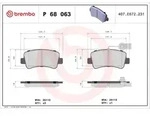 Bremsbelagsatz BREMBO P 68 063, Hinten