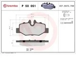 Bremsbelagsatz BREMBO P 50 051, Hinten