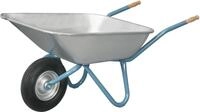 mefro Schubkarre "Export 100" Mulde 100 l, Metall verzinkt, Luftrad 400x100,