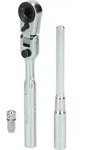 Ks Tools 1/4 Bit-Gelenk-Umschaltknarren-Satz, Steckn&uuml;sse + Adapter, 3-tlg