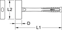 KS TOOLS 963.2053, Ks Tools BRONZEplus F&auml;ustel 2000 g, mit Hickorystiel