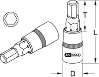 KS TOOLS 963.1306, Ks Tools BRONZEplus Bit-Stecknuss Innensechskant 1/2 10 mm