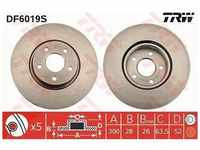 Trw Bremsscheibe Vorderachse Belüftet [Hersteller-Nr. DF6019S] für Ford