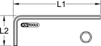 KS TOOLS 963.1522, Ks Tools BRONZEplus Innensechskant-Winkelstiftschl&uuml;ssel 6 mm