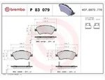 Brembo Bremsbel&auml;ge vorne (Satz) [Hersteller-Nr. P83079] f&uuml;r Toyota