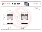 Brembo Bremsbelagsatz, Scheibenbremse [Hersteller-Nr. P85027] f&uuml;r VW