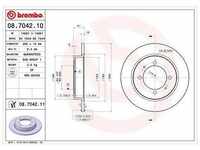 Brembo Bremsscheibe Hinterachse Voll [Hersteller-Nr. 08.7042.11] für...