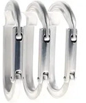 Black Diamond Oval Keylock 3er Schnappkarabiner-Set-Silber-One Size