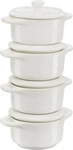 Staub 40508-161, Staub Cocotte Set 4-tlg., rund, Keramik, Elfenbeinweiss