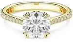 Swarovski Stilla Cocktailring Rundschliff, Pav&eacute;, Wei&szlig;, 18k vergoldet, Gr 55