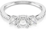 Swarovski Stilla Attract Ring, Rundschliff, Wei&szlig;, Silberfarbenes Finish 5655713