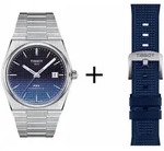 Tissot PRX Gradient Herrenuhr T137.407.11.051.01 Set mit blauem Kautschukband
