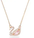 Swarovski Swan Halskette Schwan, Rosa, 18k ros&eacute;vergoldet