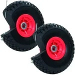2x Sackkarrenrad PU-Rad 260x85 mm 3.00-4 60 mm versetze Nabe &Oslash; 20 mm rot...