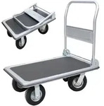 Plattformwagen 300 kg luftbereift Transportwagen Handwagen Transportkarre