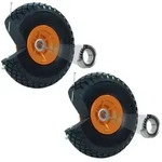 2x Sackkarrenrad PU-Rad 260x85 mm 3.00-4 60 mm versetze Nabe &Oslash; 20 mm orange...