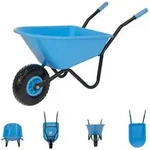 Kinderschubkarre uni hellblau 40 kg 20L Kunststoffwanne Vollgummirad Schiebka...