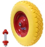Schubkarrenrad pannensicher 4.00-8 / 4.80 mit Achse Ersatzrad Vollgummi Schub...