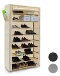 Relaxdays Schuhschrank VALENTIN hoch Beige,Wei&szlig;