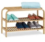 Relaxdays Schuhbank Bambus Hellbraun