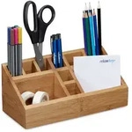 Relaxdays Schreibtischorganizer Bambus Hellbraun