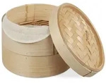Relaxdays Dampfgarer Bambus 2 Etagen 20,5 cm Hellbraun