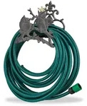 Relaxdays Gartenschlauchhalter Gusseisen Eule Gold,Grau