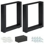 Relaxdays 2er Set Tischkufen schwarz Schwarz