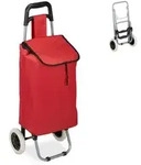 Relaxdays Einkaufstrolley faltbar Rot,Schwarz,Silber