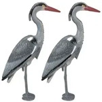 Relaxdays Reiher Gartenfigur im 2er Set Rot,Schwarz,Grau
