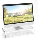 Relaxdays Monitorst&auml;nder Acryl Transparent