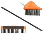 Relaxdays Fugenb&uuml;rste Set mit Teleskopstiel Orange,Schwarz