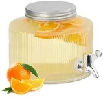 Relaxdays Dekorativer Getr&auml;nkespender 2,8 Liter Silber,Transparent