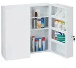 Relaxdays Medizinschrank XXL 2-t&uuml;rig Wei&szlig;