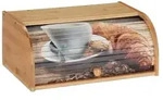 Relaxdays Brotkasten Bambus mit Rolldeckel Hellbraun